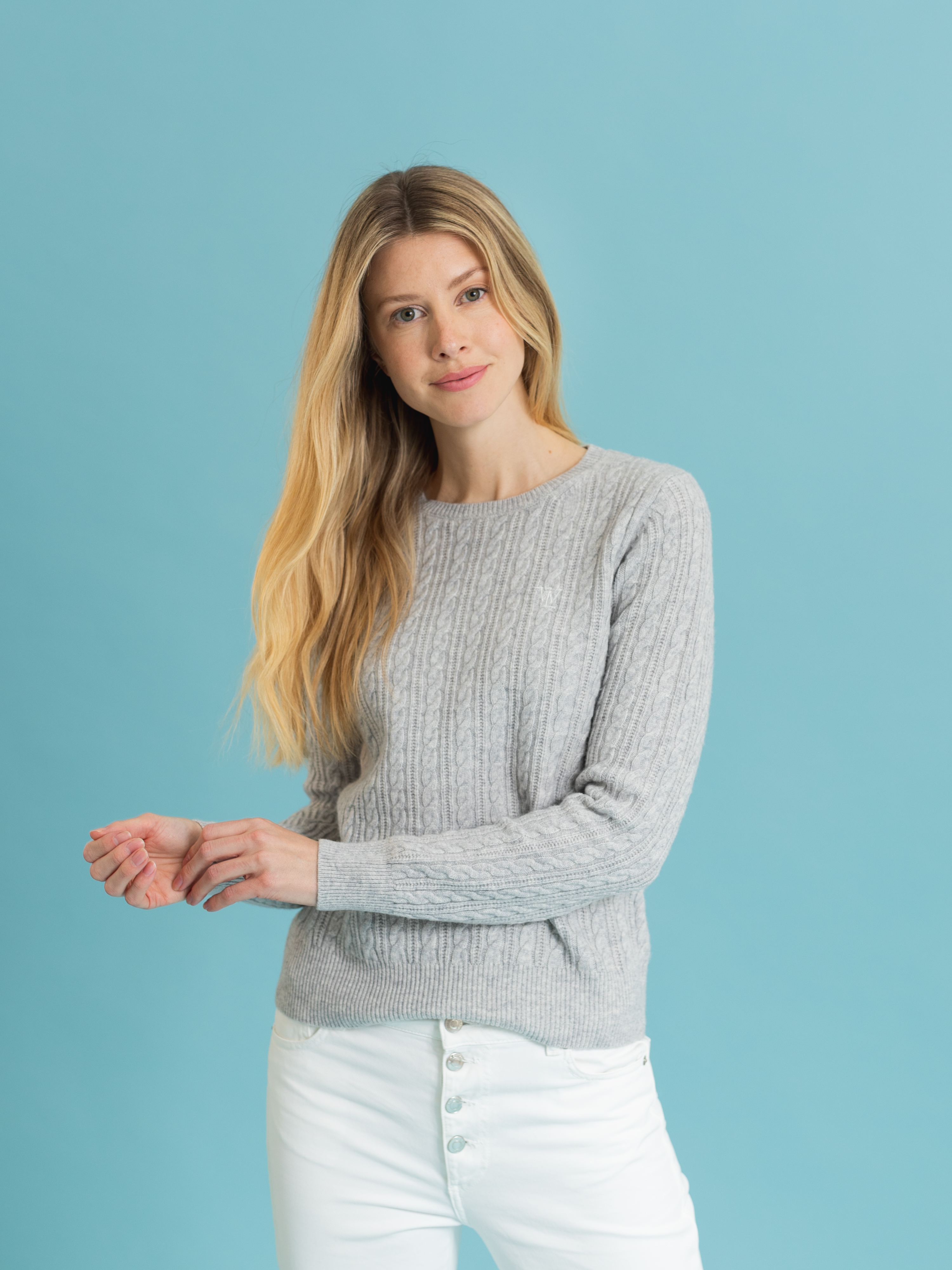 Gaustatoppen women's knitted sweater Grey Melange