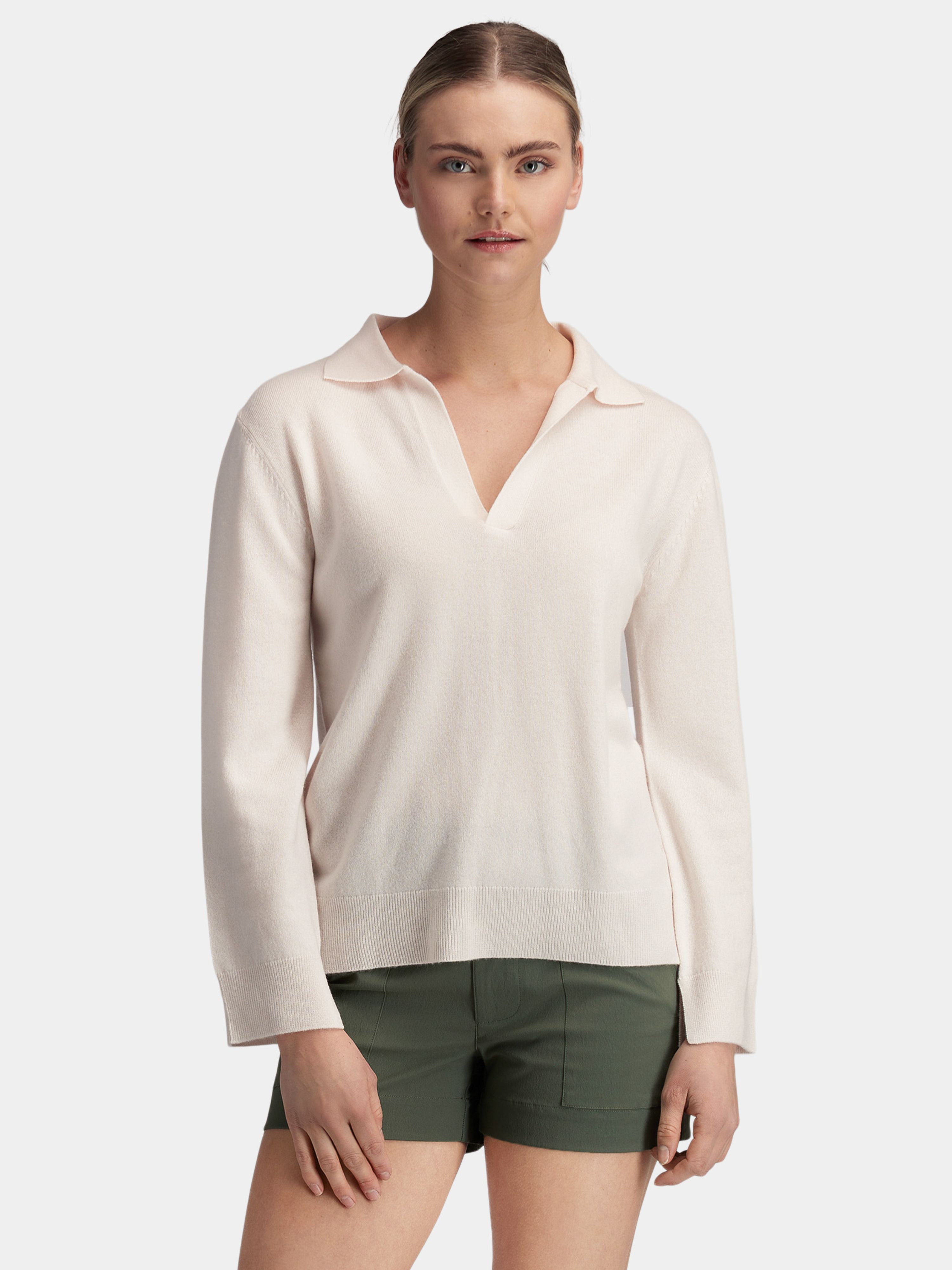 Lindesnes Knitted Long Sleeve Top Pastel White