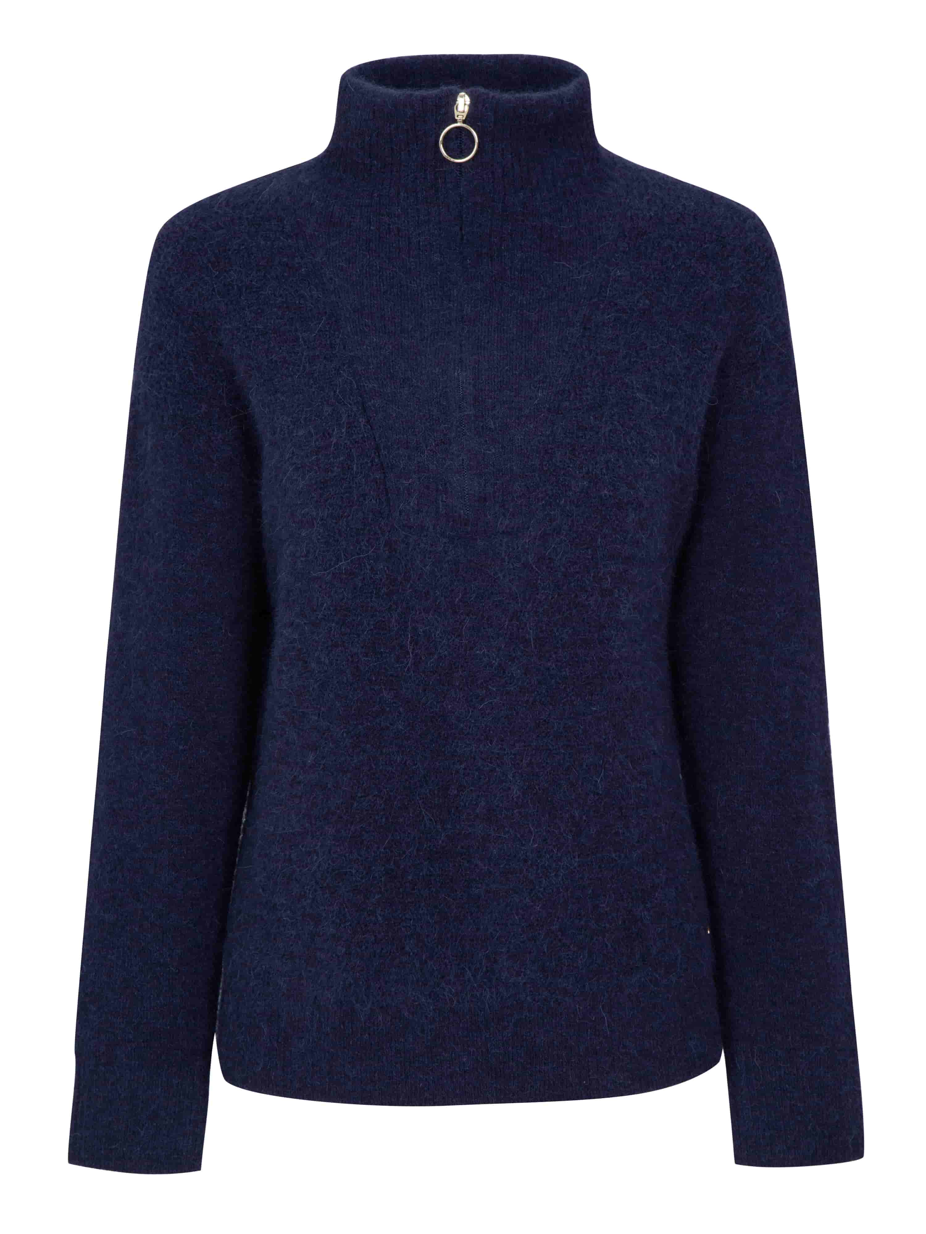 Loen Alpaca Wool Knit Sweater Blue Ink
