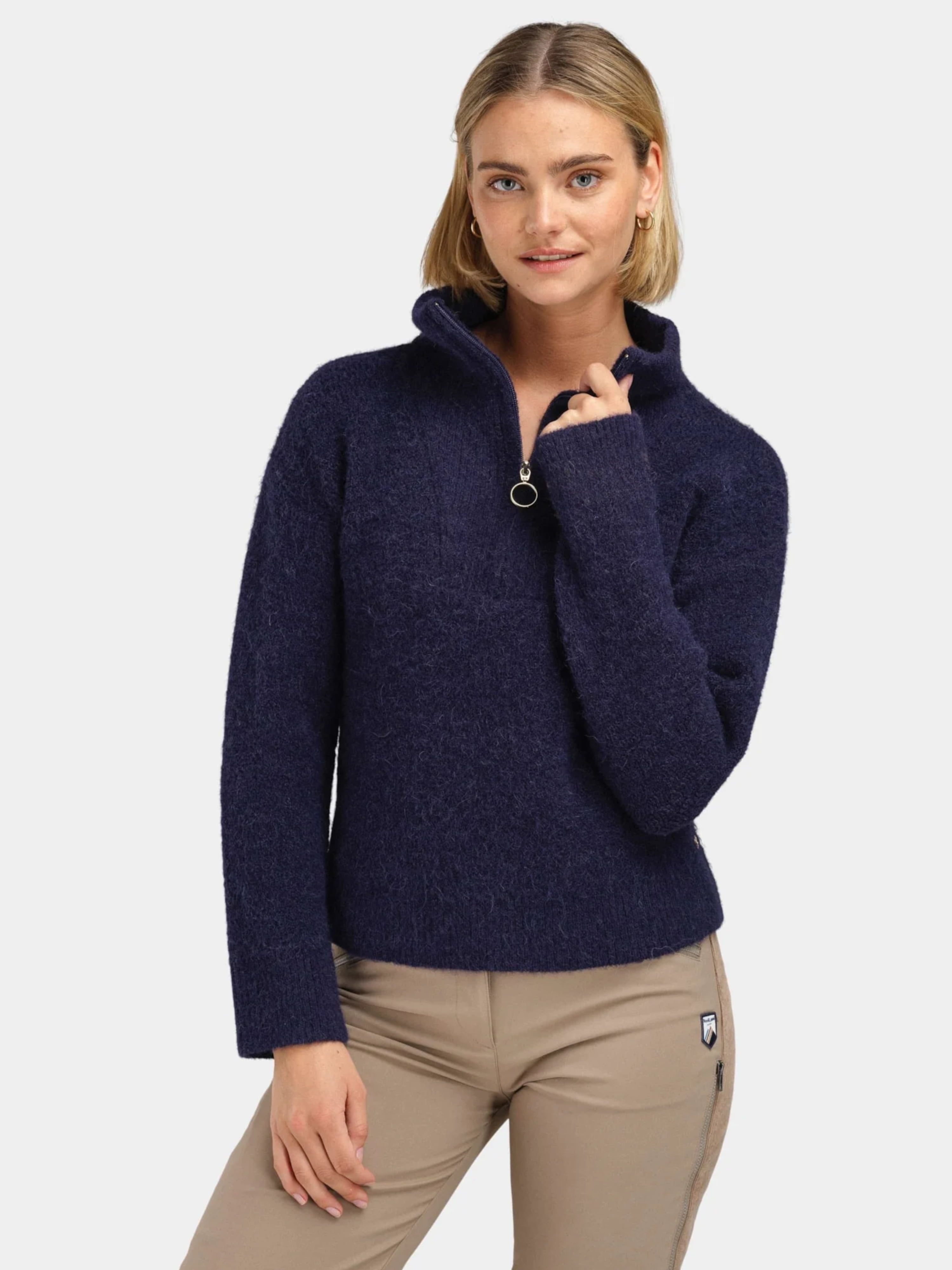 Loen Alpaca Wool Knit Sweater Blue Ink