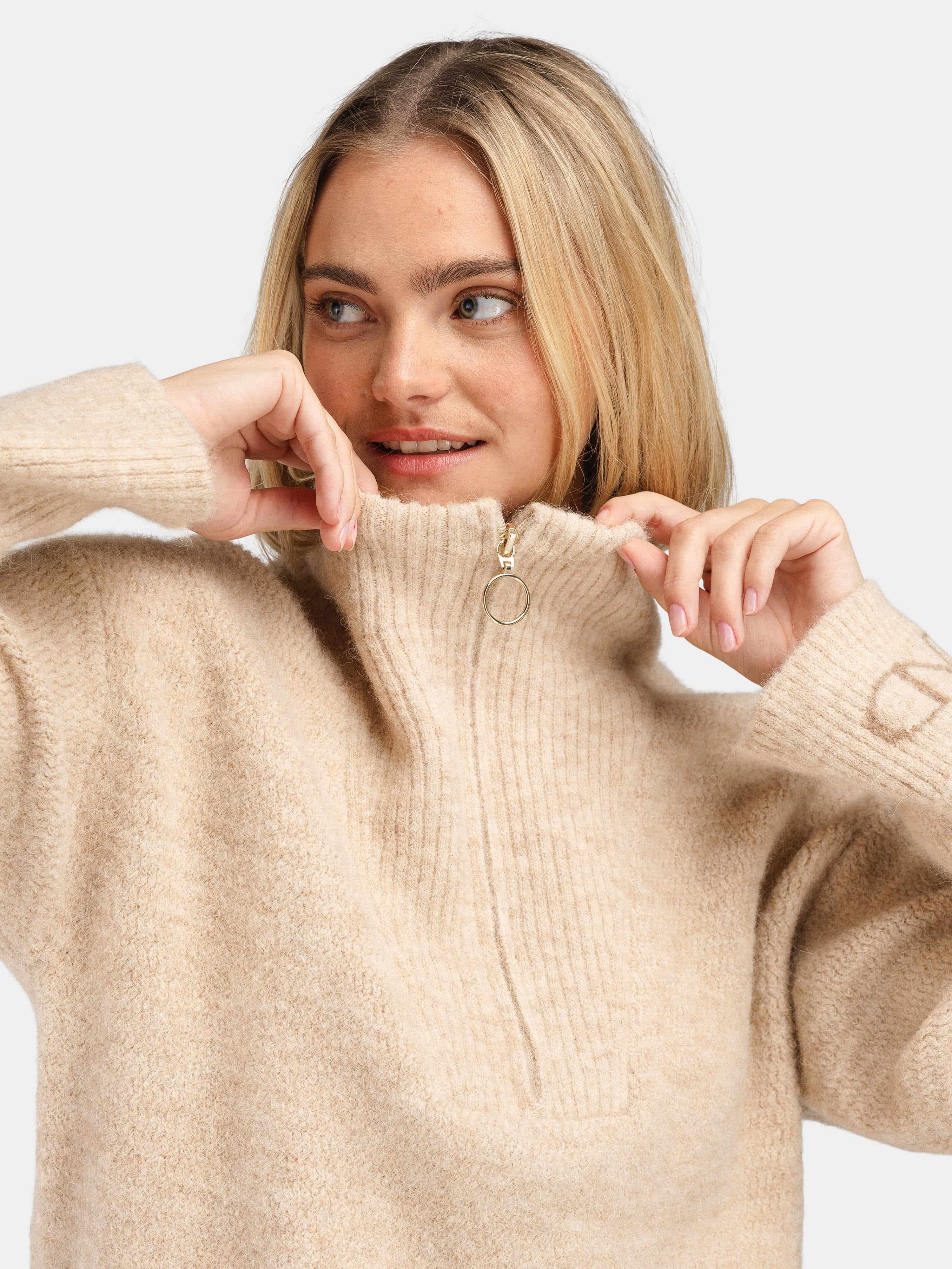 Loen Alpaca Wool Knit Sweater Sand Dunes