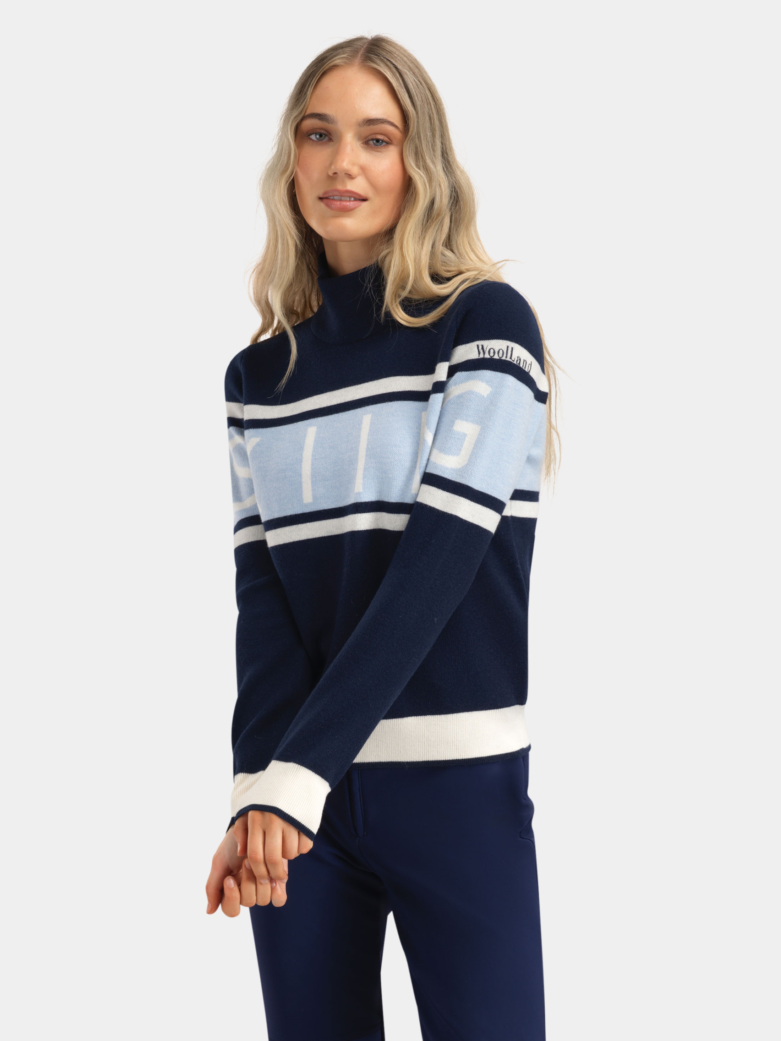 Solsidan Wool Turtleneck  Blue Ink