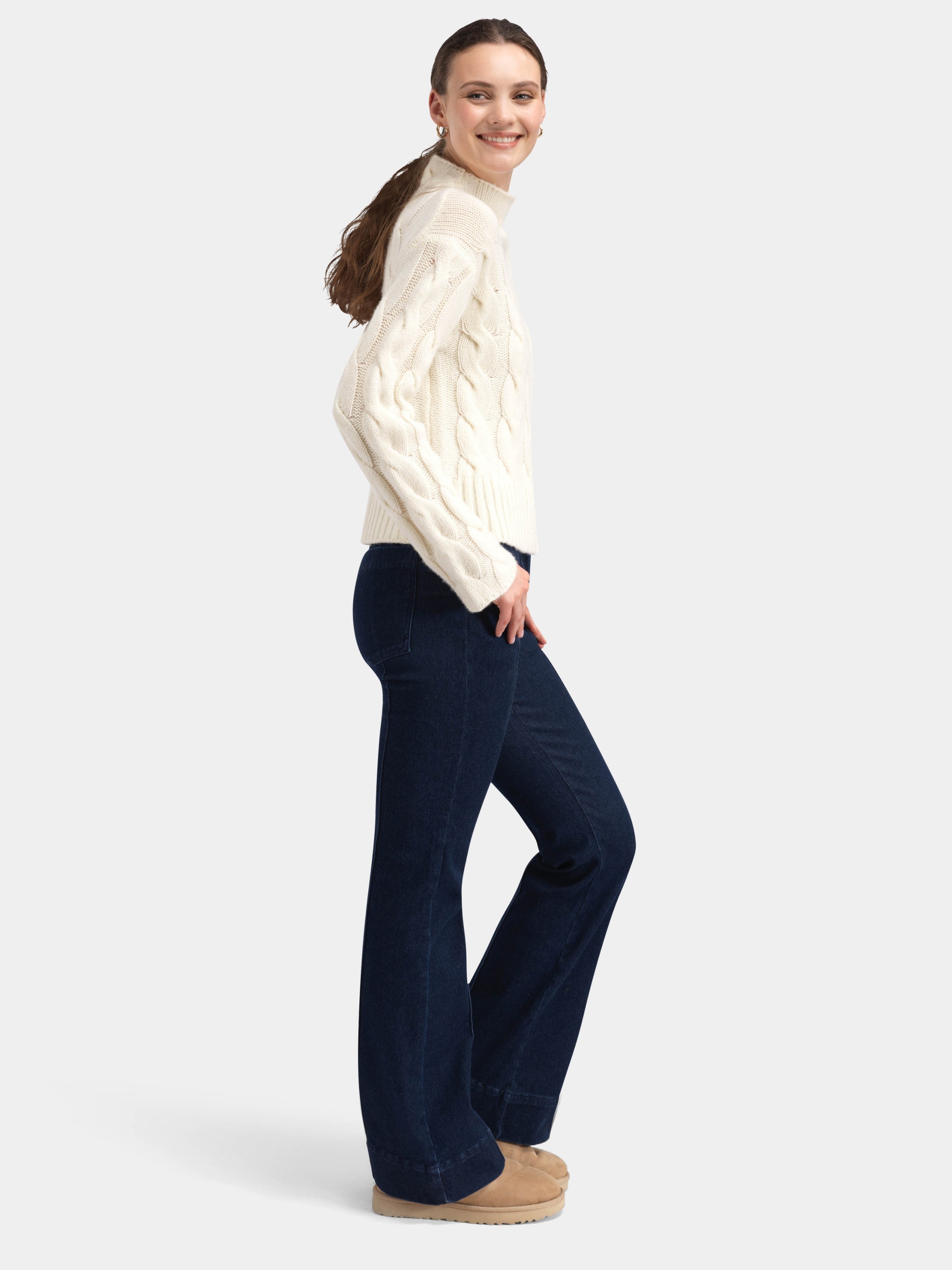 Vindfjellet Cable Sweater Woman White