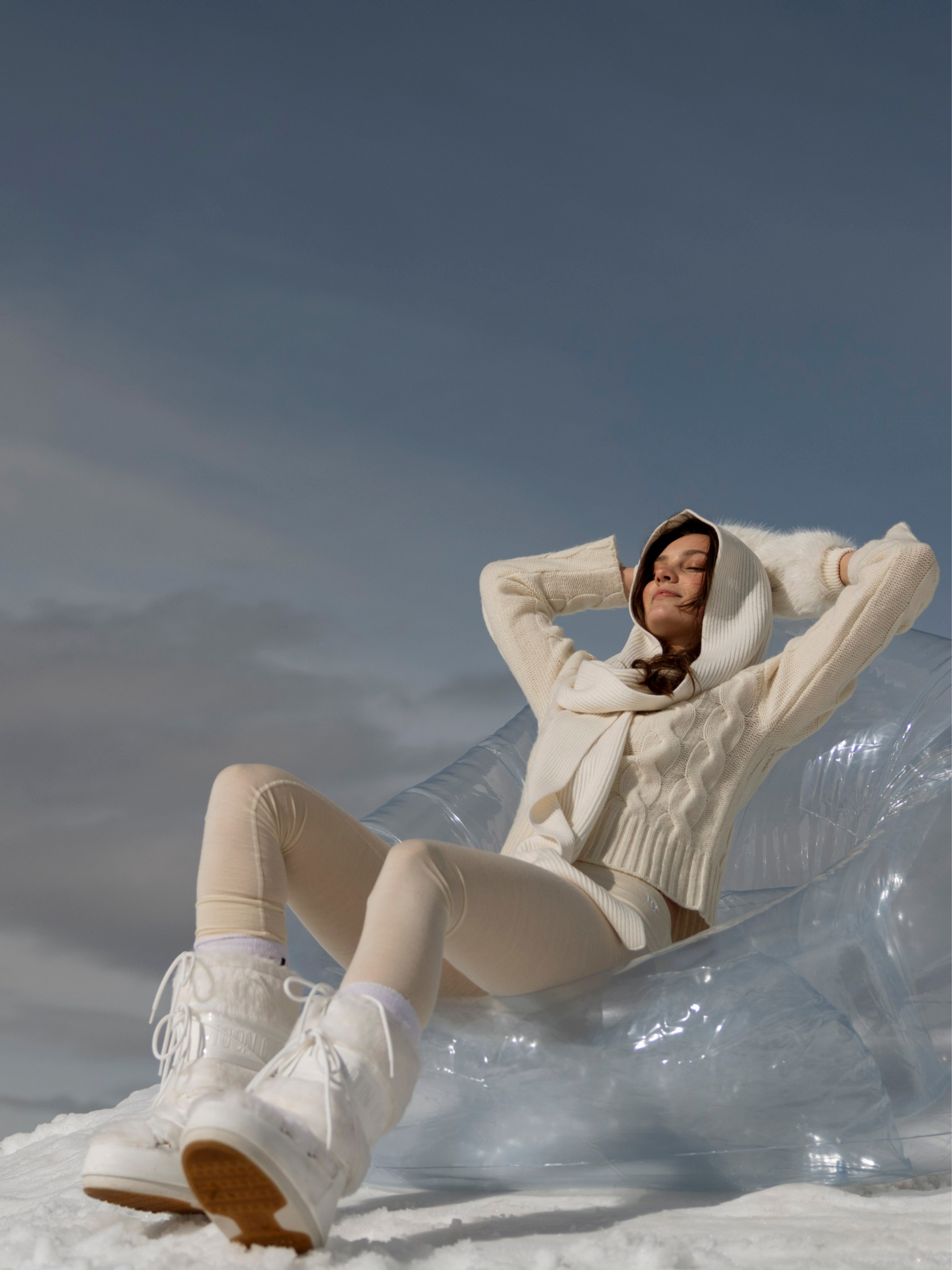 Vindfjellet Cable Sweater Woman White