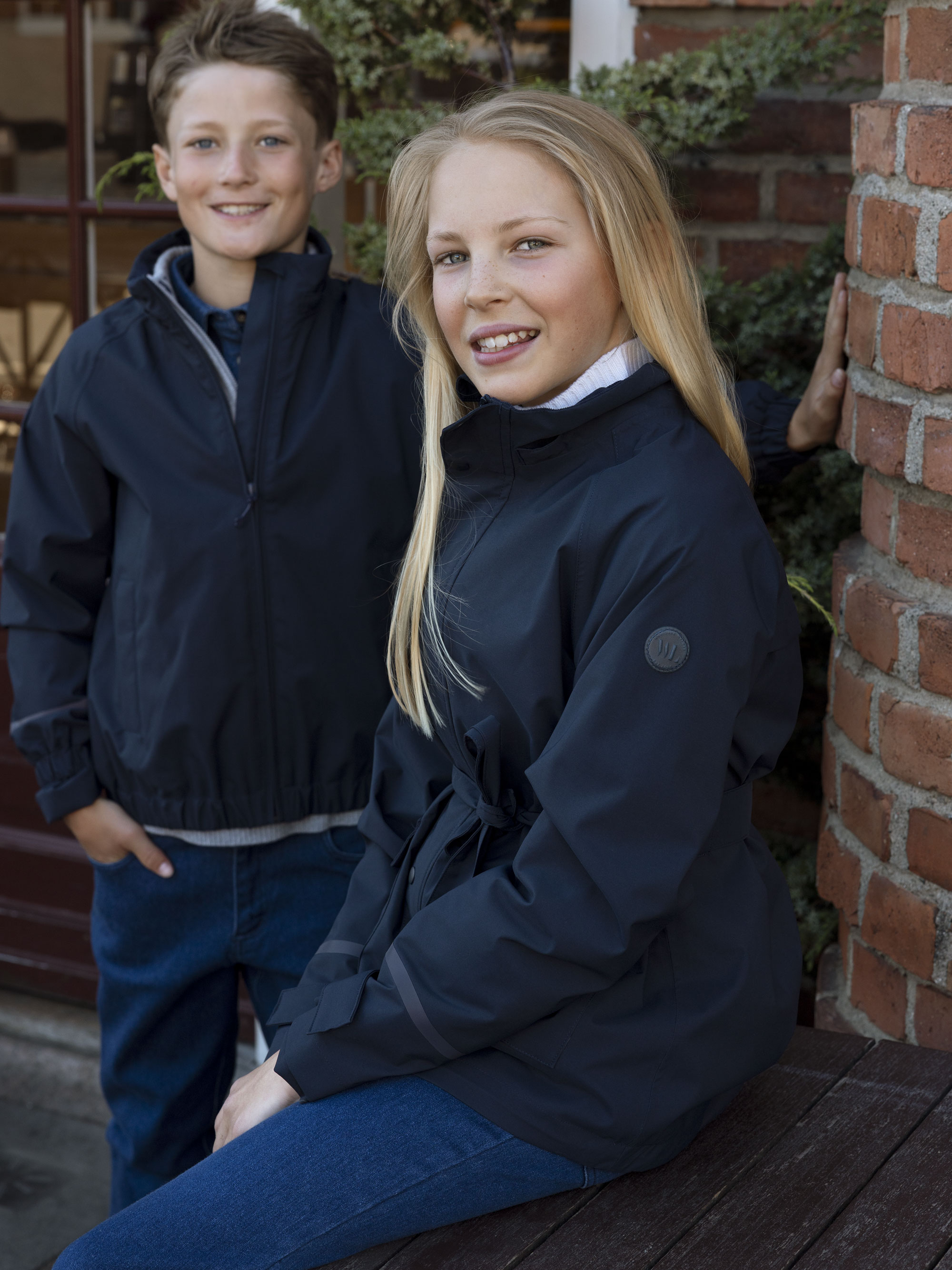 Florø Rain Jacket Girl Dark Blue